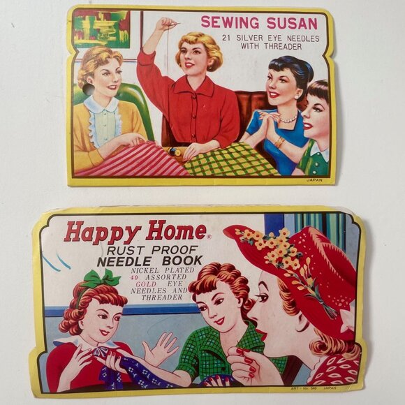 Sewing with Susan & Happy Home Vintage 1960s Needle Book Set of 2 collectible - Picture 2 of 9